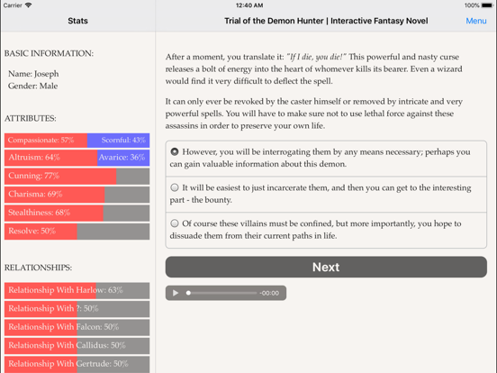 Trial of the Demon Hunter iPad app afbeelding 5