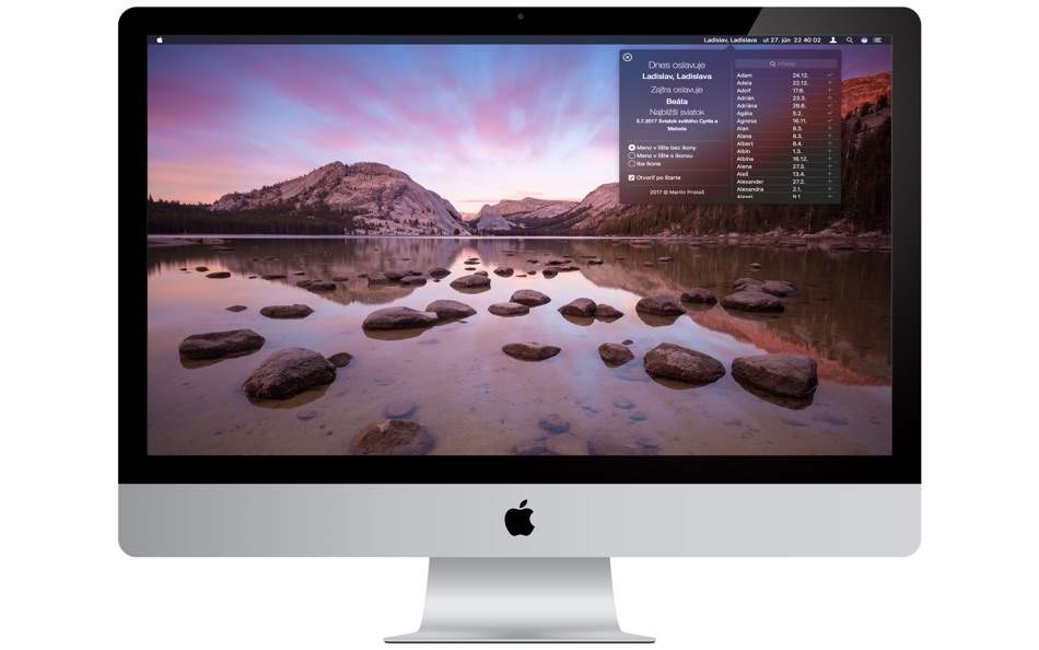 #1. Meniny (macOS) 由: FreeTech.digital, s. r. o.
