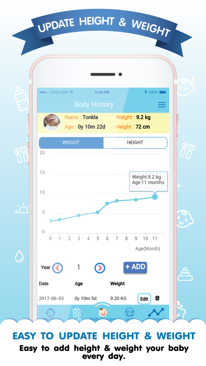 Baby Tracker and History