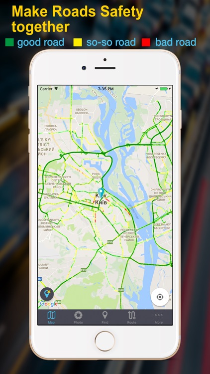 BadRoads - map of roads qualit