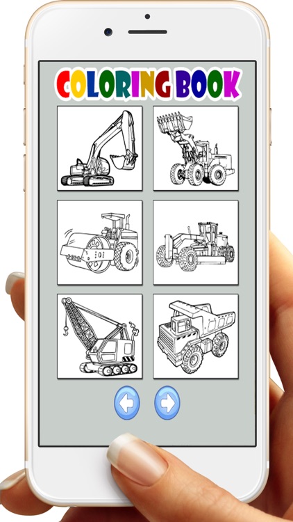 Excavator Backhoe Coloring Book Games for Kids