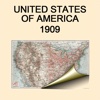 United States of America (1909). Historical map.