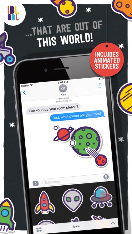 Ibbleobble Space Stickers for iMessage