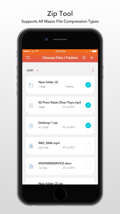 mZip- unzip,rar & Zip File Opener to Open Zip file screenshot-0