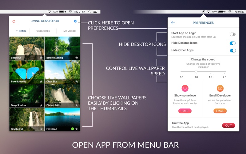 Screenshot #3 pour LivingDesktop 4K - Live Videos for Multi Monitors