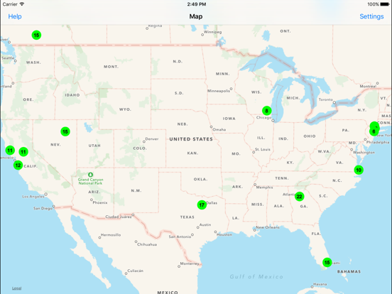 Radiation Map Tracker displays worldwide radiation iPad app afbeelding 1