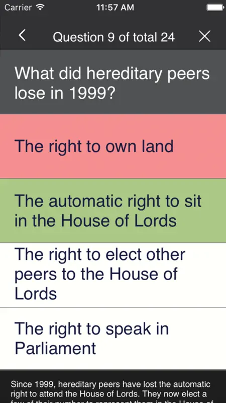 BritTest: Life in the UK Test practice tests screenshot 5 of 5