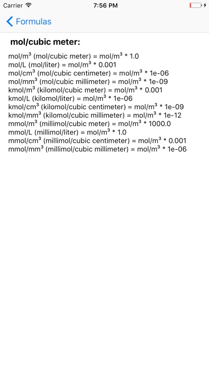Molar concentration converter screenshot-3