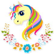 涂色游戏水晶小馬駒 可愛的獨角獸著色頁女孩