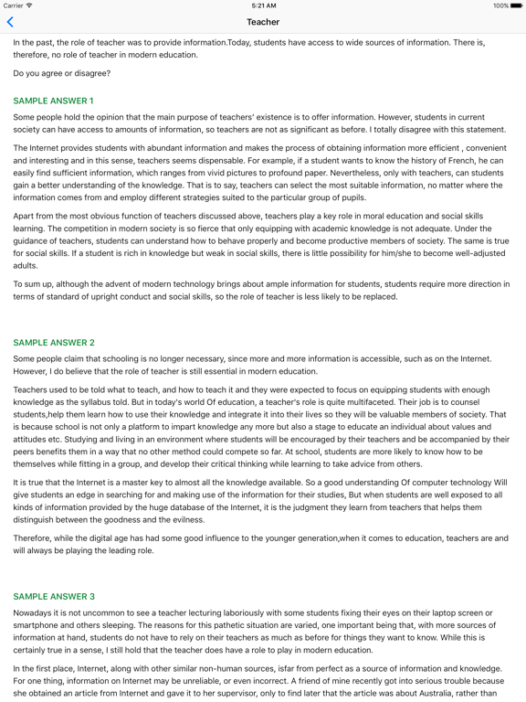 IELTS Writing Topics & Samples iPad screenshot