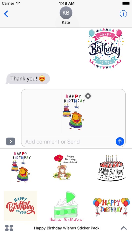 Happy Birthday Wishes Sticker Pack - 1.0 - (iOS)