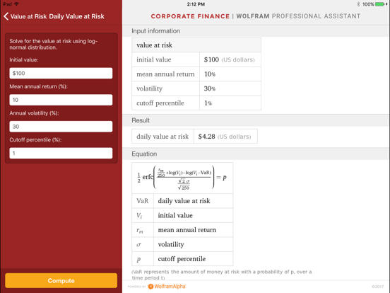 Screenshot #5 pour Wolfram Corporate Finance Professional Assistant