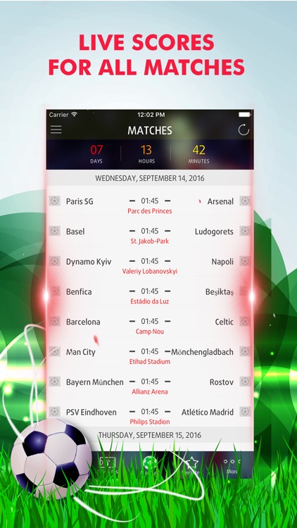 Live Scores for Champions