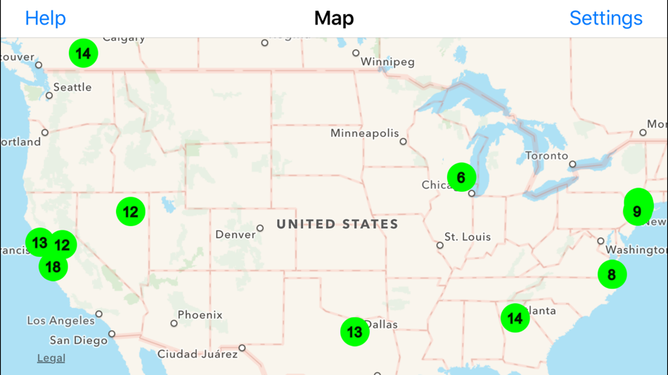 Radiation Map Tracker displays worldwide radiation - 1.3 - (iOS)
