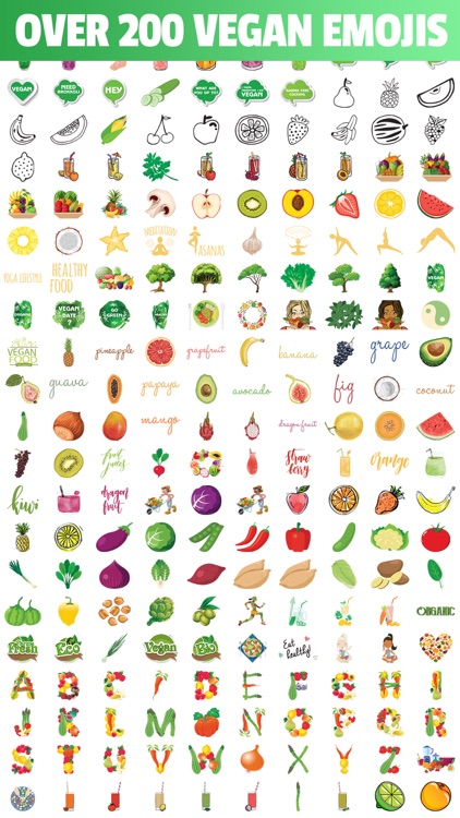 VEGANJI - Vegan Raw Diet Lifestyle Emojis