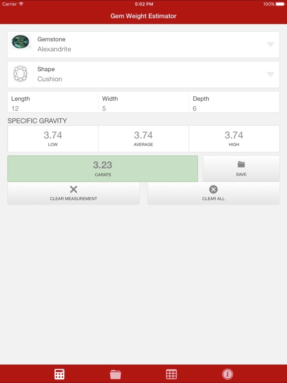 Screenshot #5 pour Gem Weight Estimator