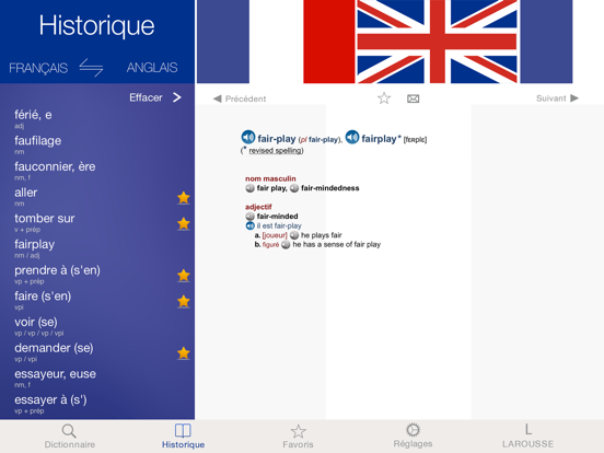 Grand Dictionnaire anglais-français Larousse iPad app afbeelding 3