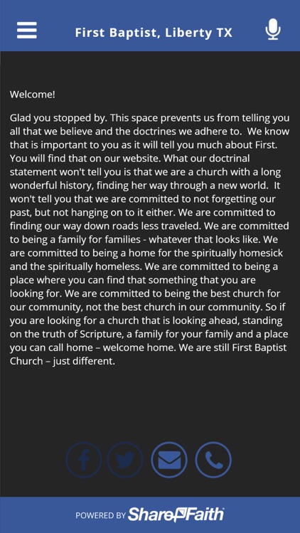 First Baptist, Liberty TX
