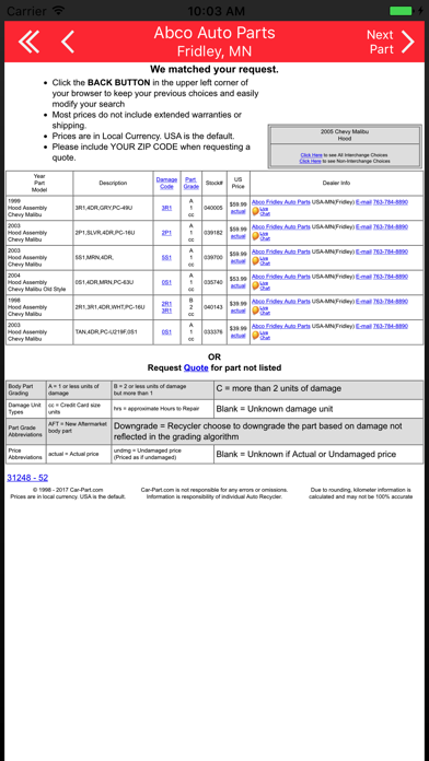 Screenshot #3 pour Abco Fridley Auto Parts - Fridley, MN
