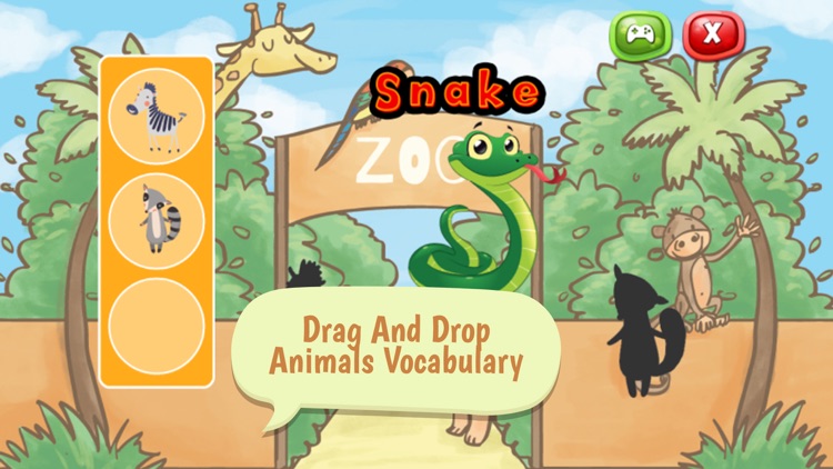 Cute Zoo Animals Vocabulary Learning Puzzle Game