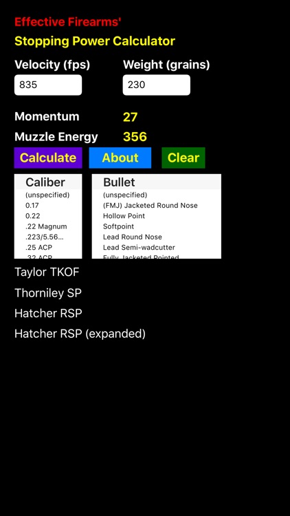 Stopping Power Calculator