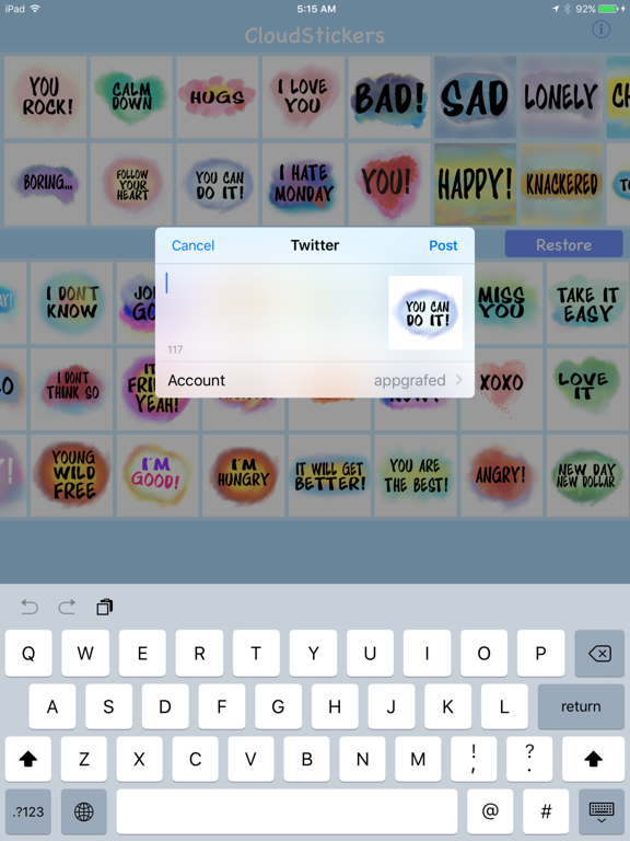 Screenshot #6 pour CloudStickers Social Pack