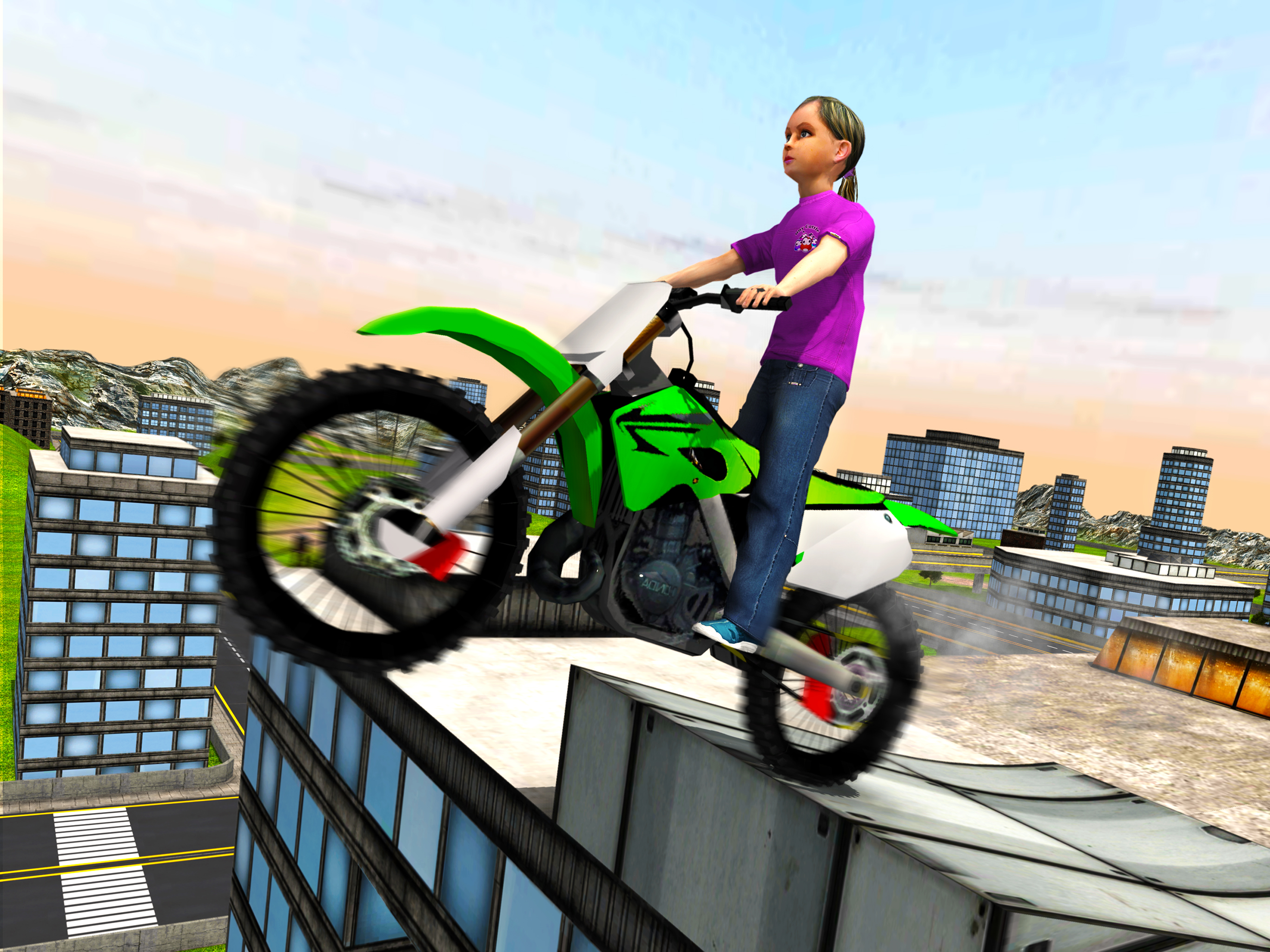 Kids MotorBike Stunt Rider - Rooftop Motorcycle 3D