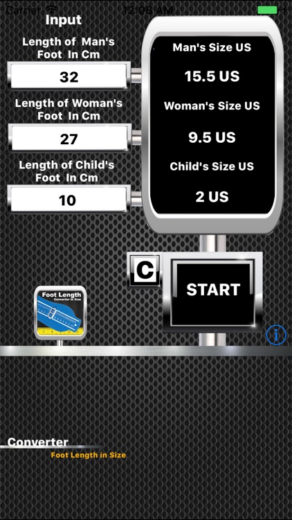 Foot Length Converter in Size Lite