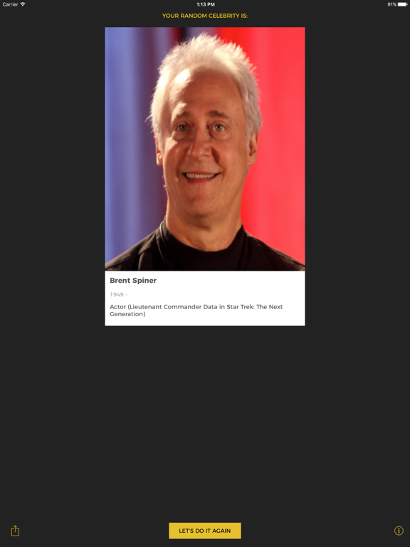 Random Celebrity Generator iPad screenshot 5 - Reference app