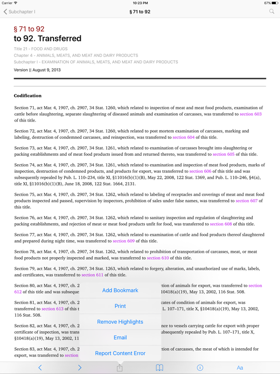 21 USC - Food and Drugs (LawStack Series) iPad screenshot 3 - Reference app