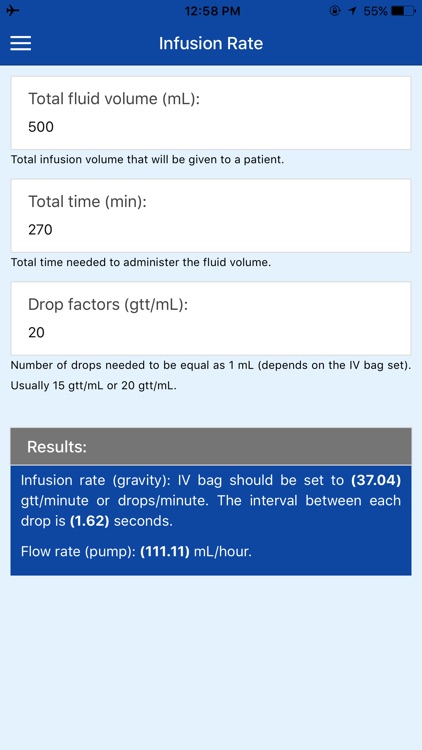 Pocket Infusion Calculator