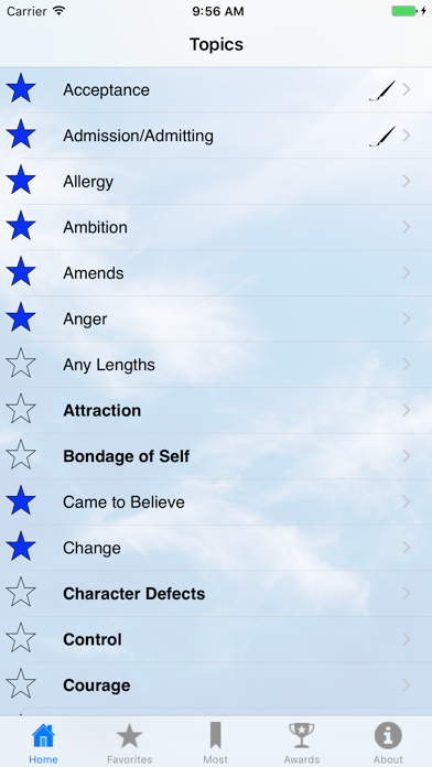AA Topics-w/ Big Book Passages iPhone screenshot 1 - Reference app