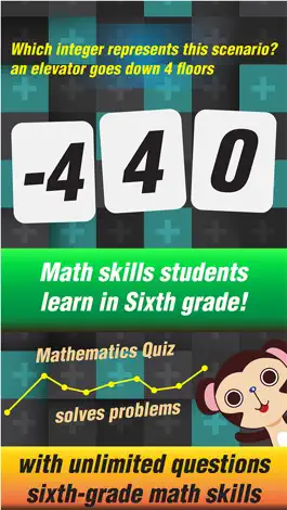 Game screenshot Sixth Grade Math Curriculum Monkey School apk