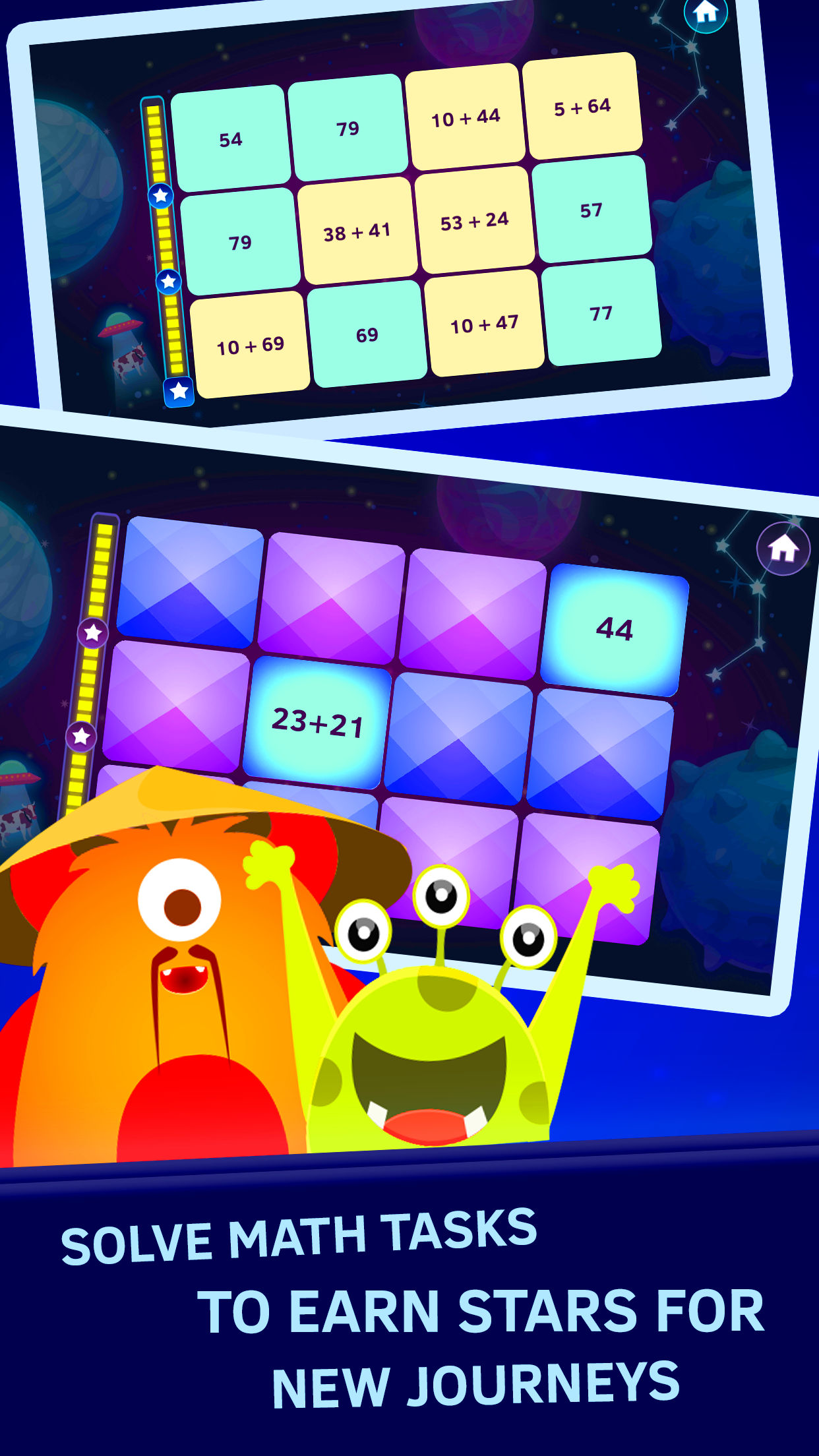 Math Matching Game. Space Math qiuz