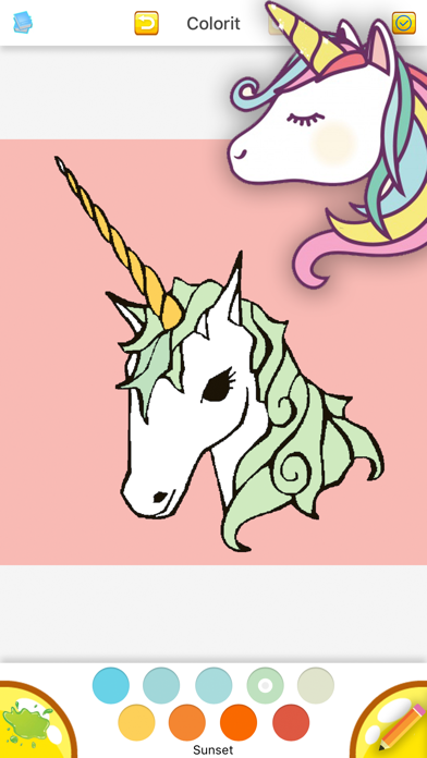 Screenshot #3 pour Cute Unicorn Coloring Drawing Book for Girl