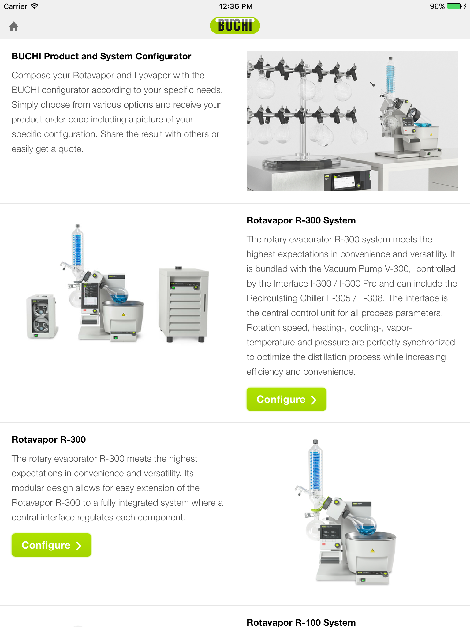 BUCHI Product Configurator
