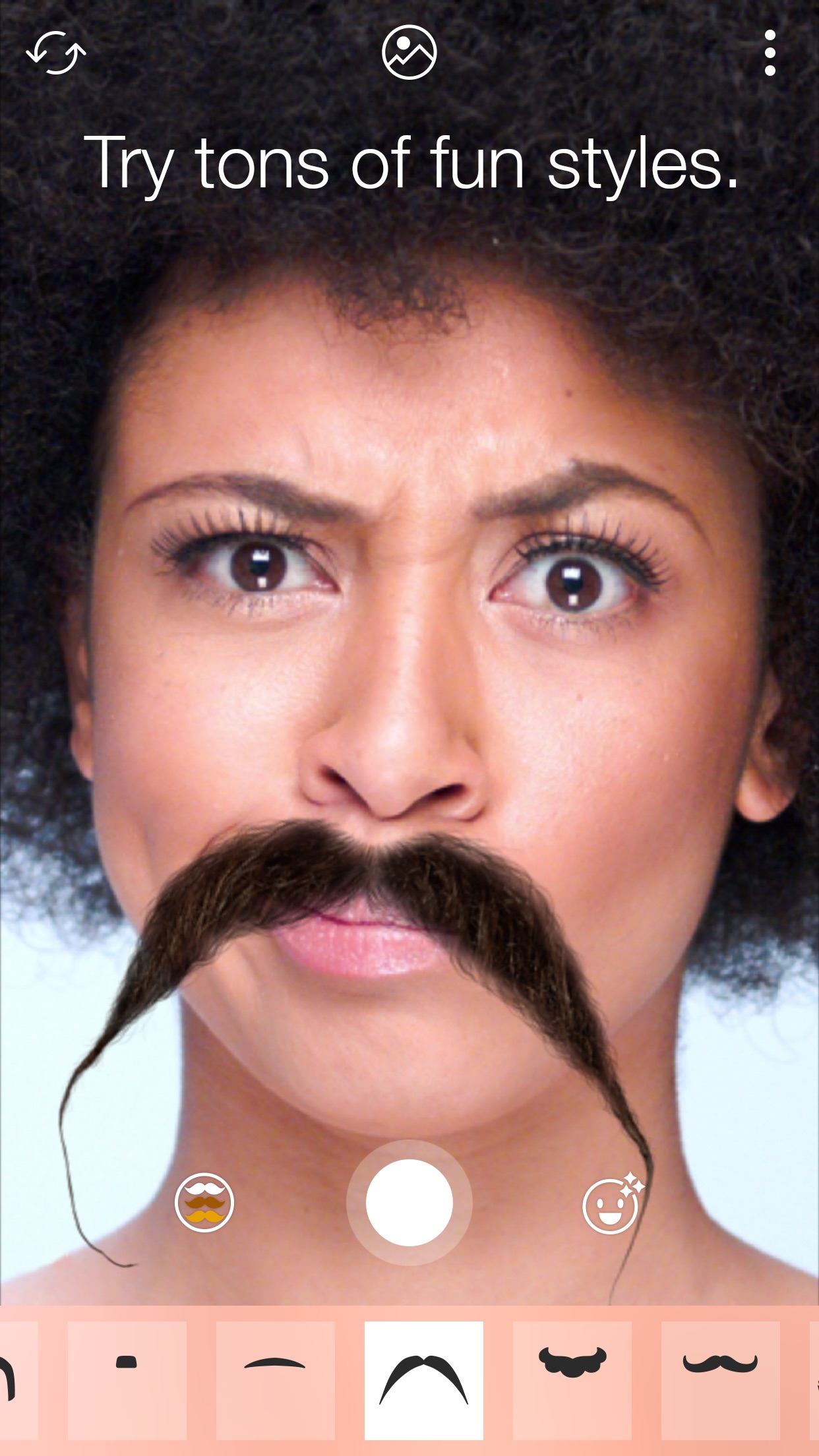 Screenshot do app Stacheify - Mustache face app