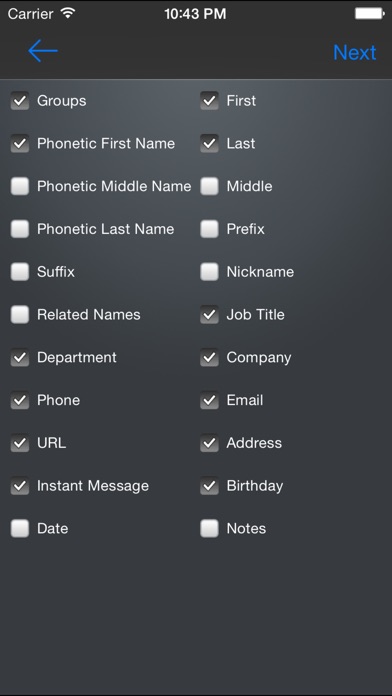 Contacts to Excelのスクリーンショット3 Contacts to Excelのスクリーンショット3