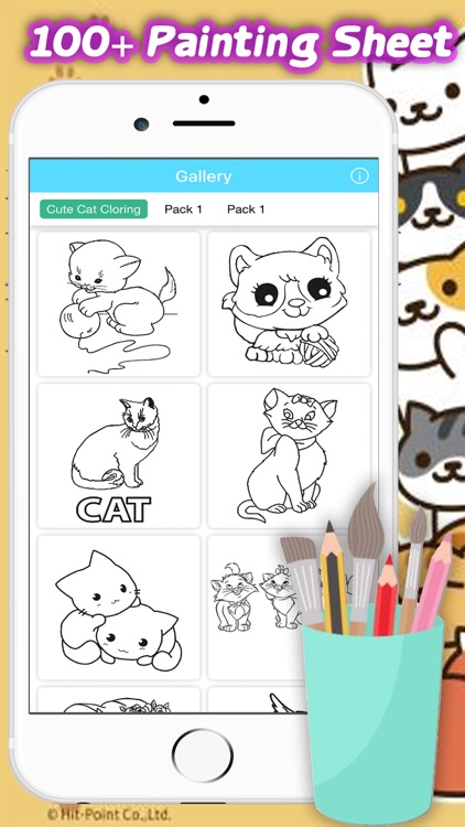 Cute Cat Coloring Book Kitten For Kid