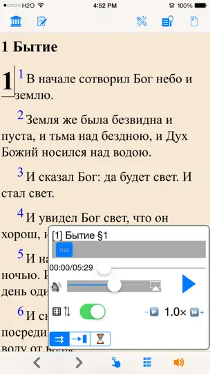 Скриншот Библия (текст и аудио)(audio)(Russian Bible) на iPhone 5