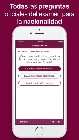 Captura de pantalla de Test Nacionalidad Española en iPhone 1