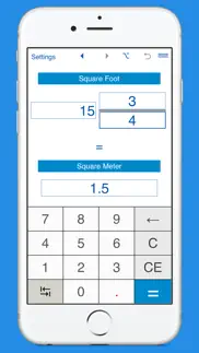 square feet / square meters area converter iphone screenshot 2