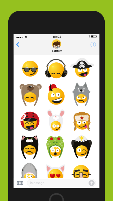 Screenshot #3 pour Smileys in Hats Sticker Pack