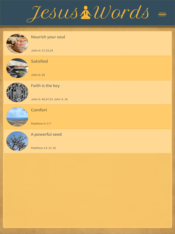 Jesus Words Meditation iPad screenshot 1 - Lifestyle app