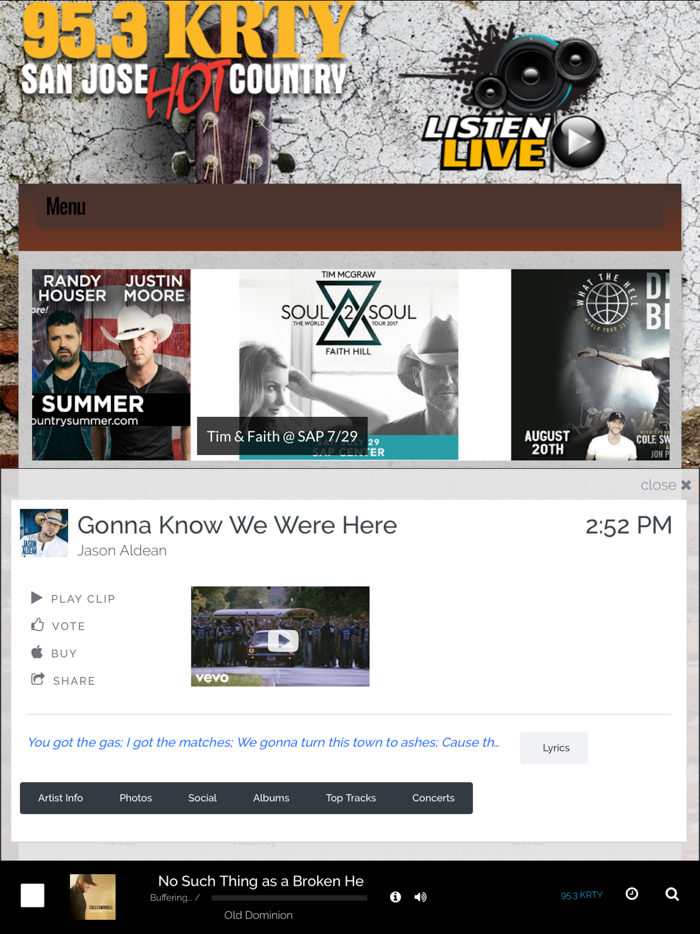 95.3 KRTY SAN JOSE HOT COUNTRY