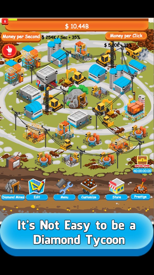 #1. Diamond Miner Tycoon (iOS) Podle: Romit Dodhia