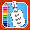 Music Drawing Games Coloring Guitar Pages