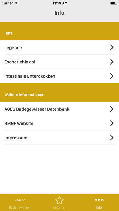 Austrian bathing waters Screenshot