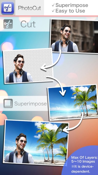 Superimpose Images-PhotoCut : cut out, montage, composite, text, collage, background eraser screenshot 1