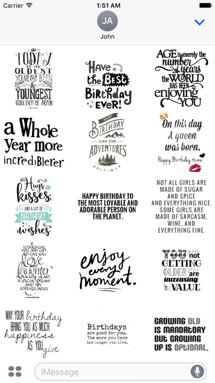 Happy Birthday Wishes Quotes Sticker Pack